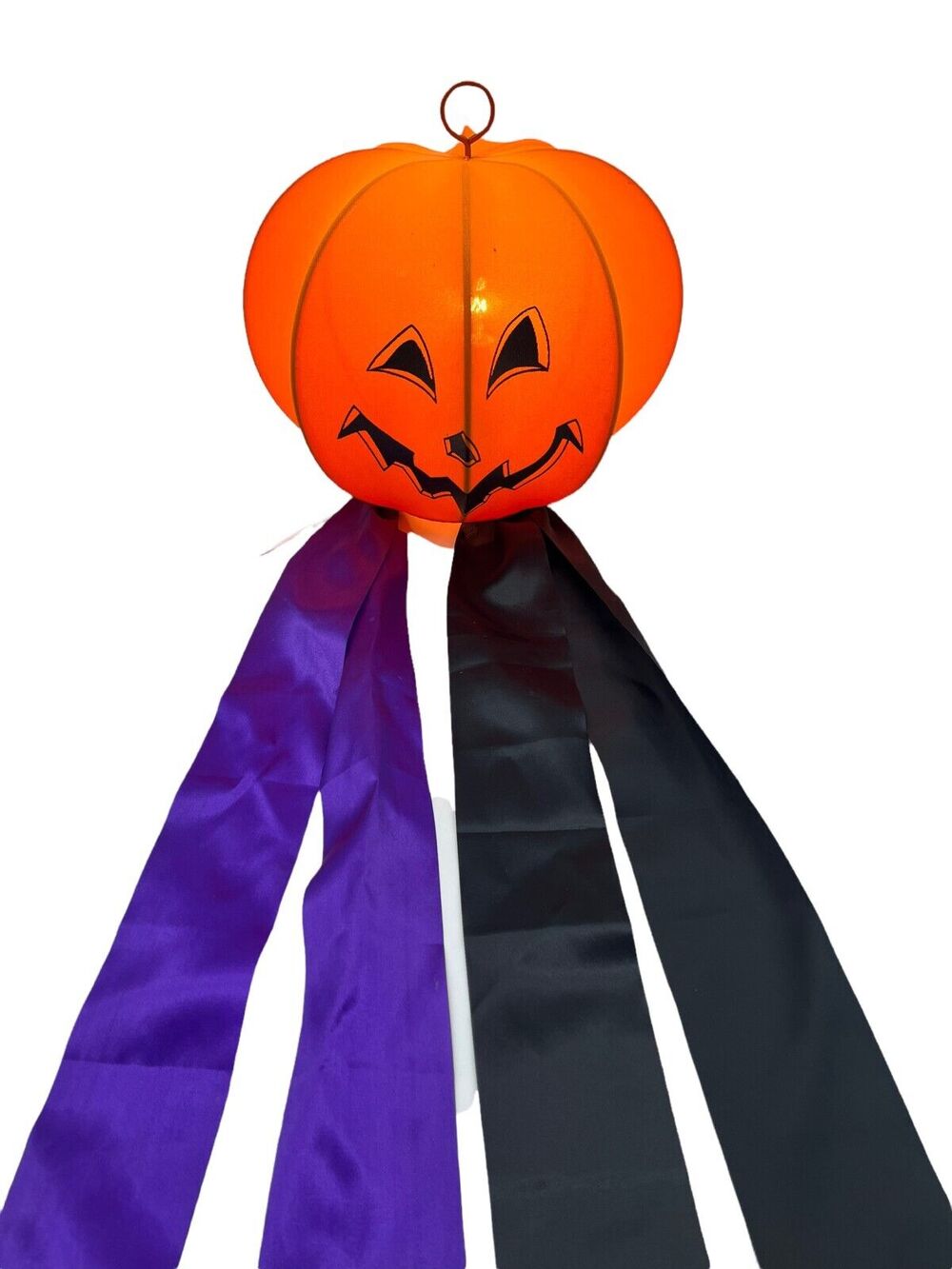 VTG 1999 Trendmasters Nylon Halloween Pumpkin Jack O Lantern Hanging Light Lamp